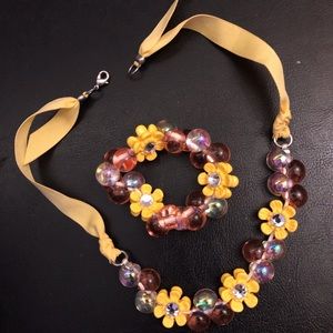 Gymboree Multi Color Flower Necklace Bracelet Girl